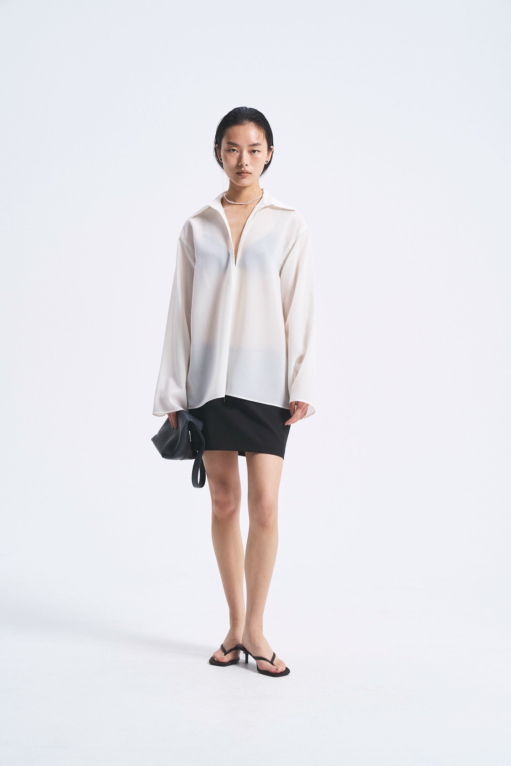 Vneck sheer blouse – Venica Vneck sheer blouse – Venica